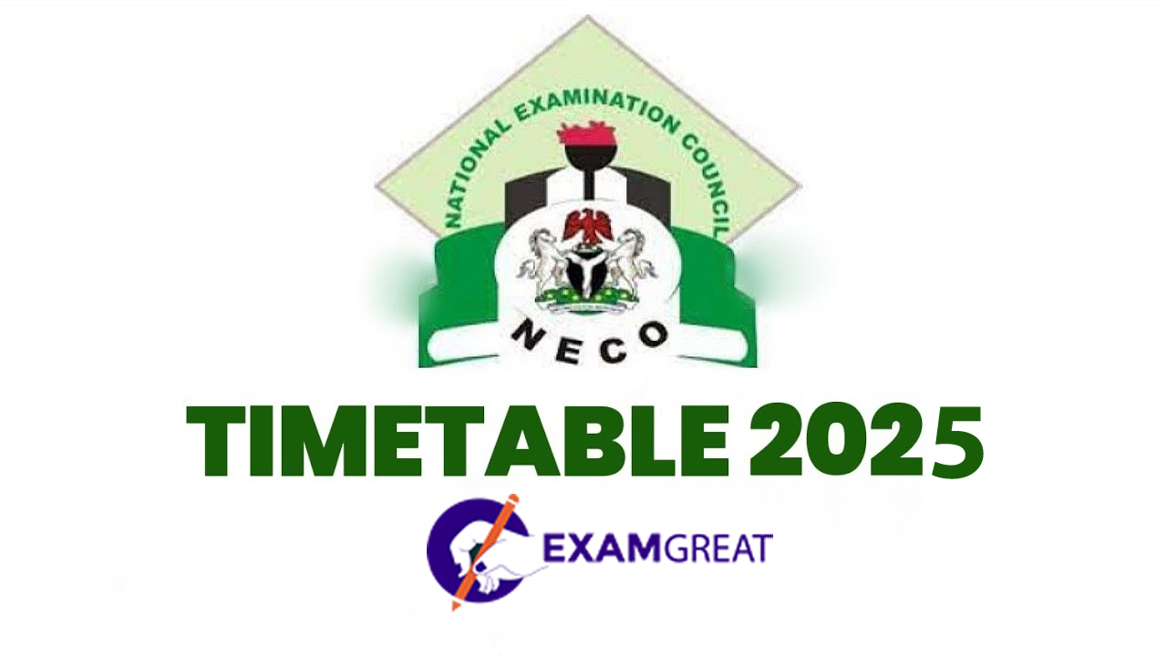 NECO 2025/2026 Timetable (JUNE/JULY) PDF Download